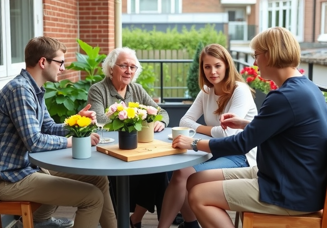 Group of gardeners sharing tips