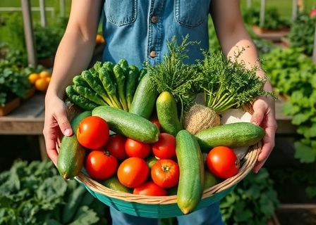 Summer vegetable harvest