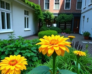 Beautiful flower garden in partial shade